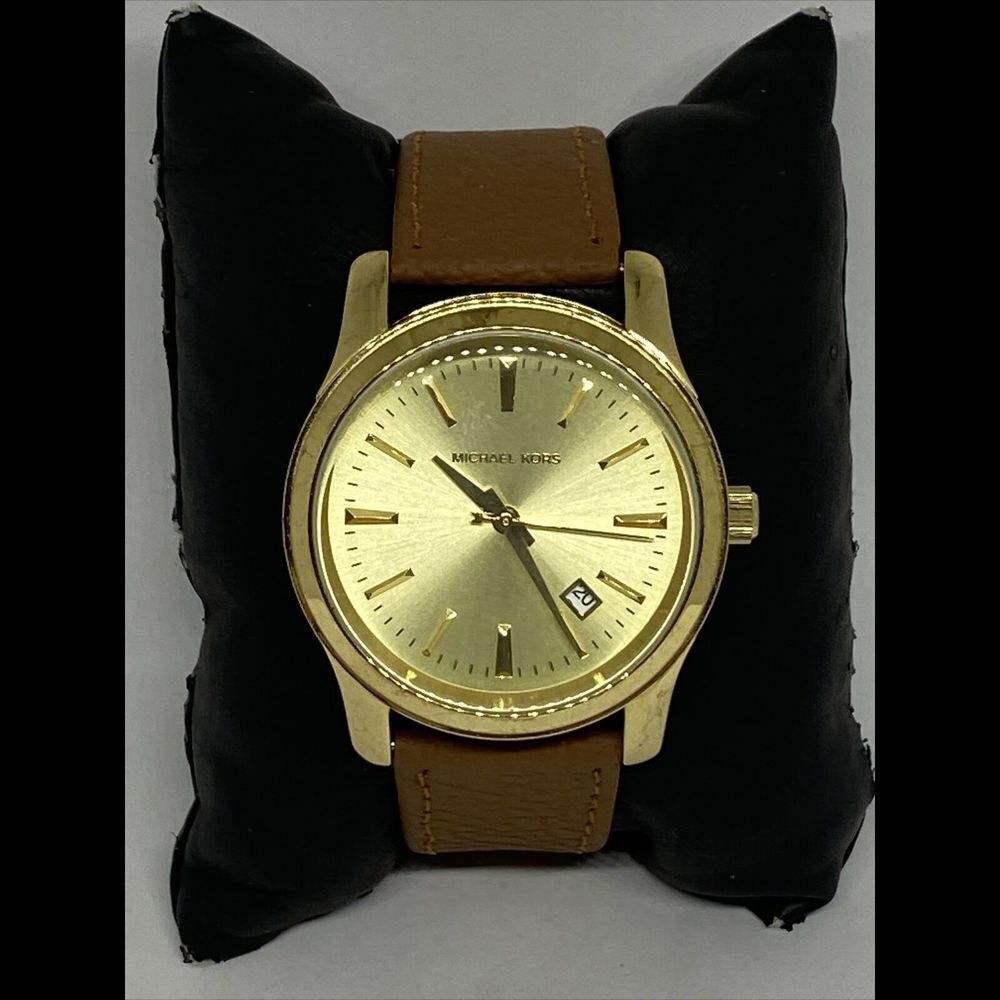 Michael Kors MK5160 Women's Brown Leather Analog Dial Quartz Wrist Watch EY677